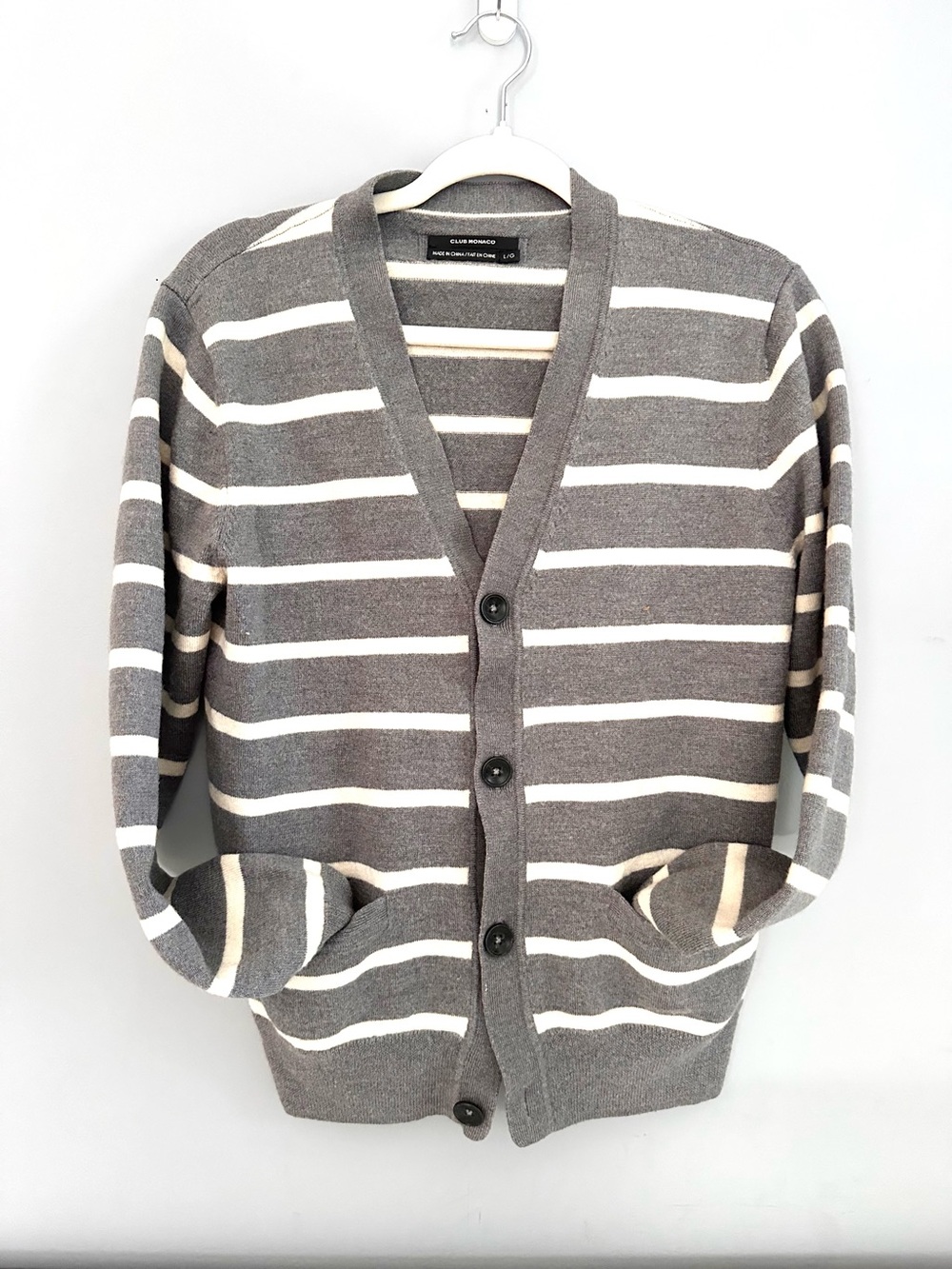 Club Monaco - Women’s, 100% Merino Wool, Cardigan, Pockets, V Neck, Size L